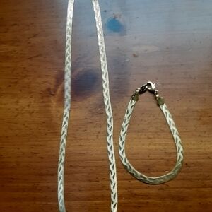 GoldtoneNecklace and Bracelet Set